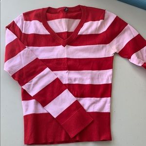 Pink and red knit sweater